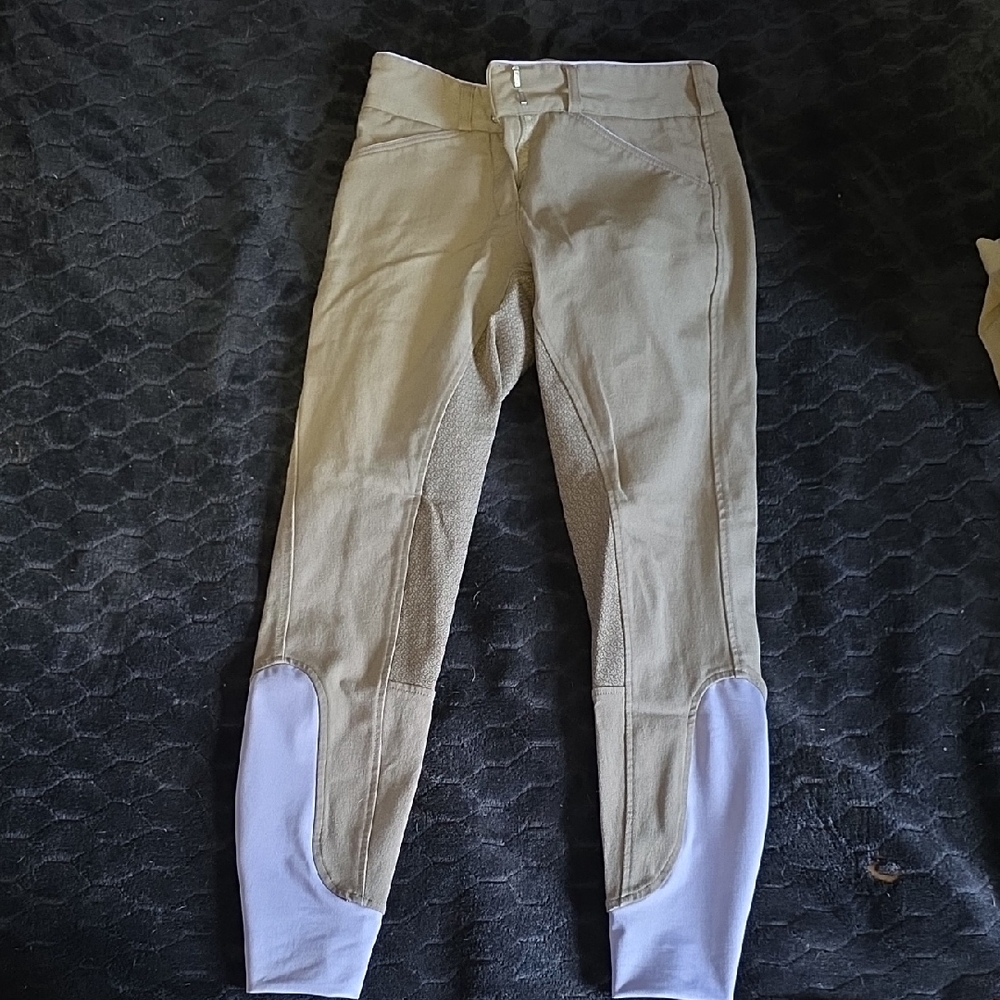 Women’s Beige Riding Breeches with Lavender Ankles